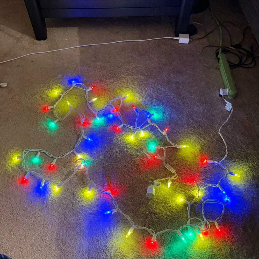 Multicolor Holiday String Lights - White Cord